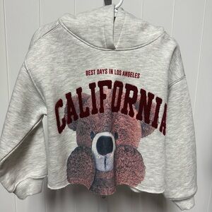 Zara Light Gray Los Angeles Hoodie bear